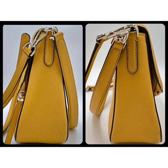 Kate Spade Leila Medium Flap Shoulder Bag Crossbody Sunflower Fields Yellow CUTE - Picture 16 of 16